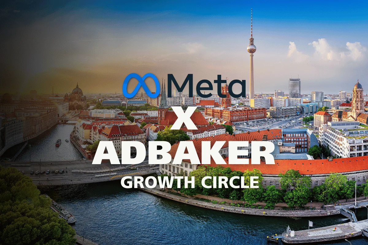 Meta x Adbaker growth circle graphic illustrating business development and collaboration concepts